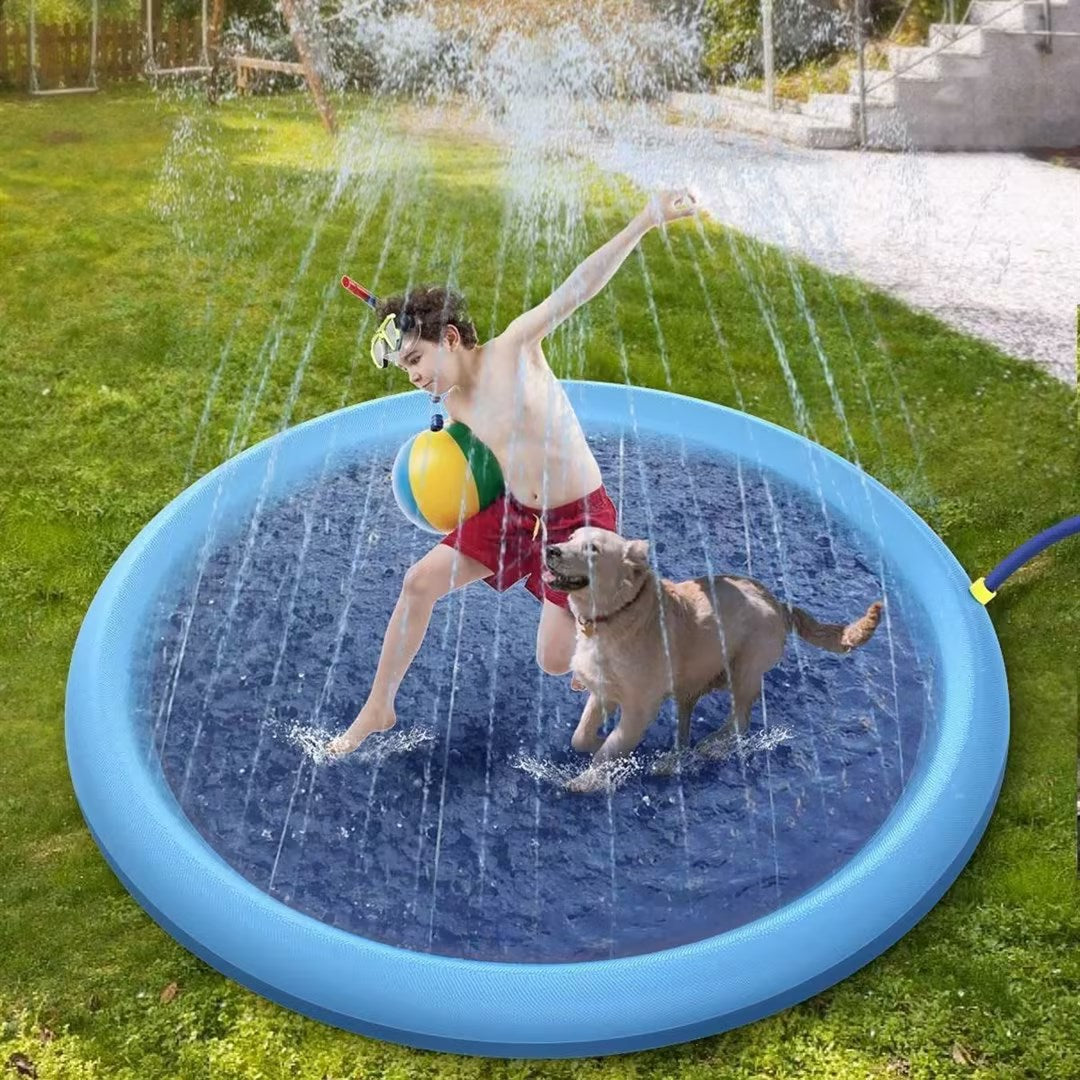 150C170CM Children's Outdoor Dolphin Playing Mat Lace Letter Sprinkler Mat Pet Sprinkler Mat