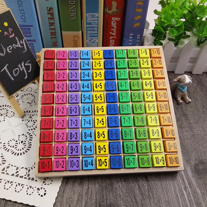 Montessori Educational Wooden Toys for Children Baby Toys 99 Multiplication Table Math  Arithmetic Teaching Aids for Kids